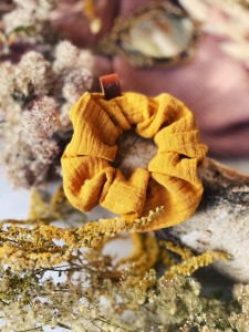 Scrunchie  Muślin Musztarda