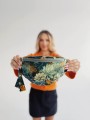 zielona nerka handmade w kwiaty